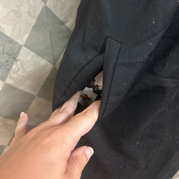 Ted Baker Ruffle Neckline Black Open Back Sleeveless Dress - Picture 4 of 8